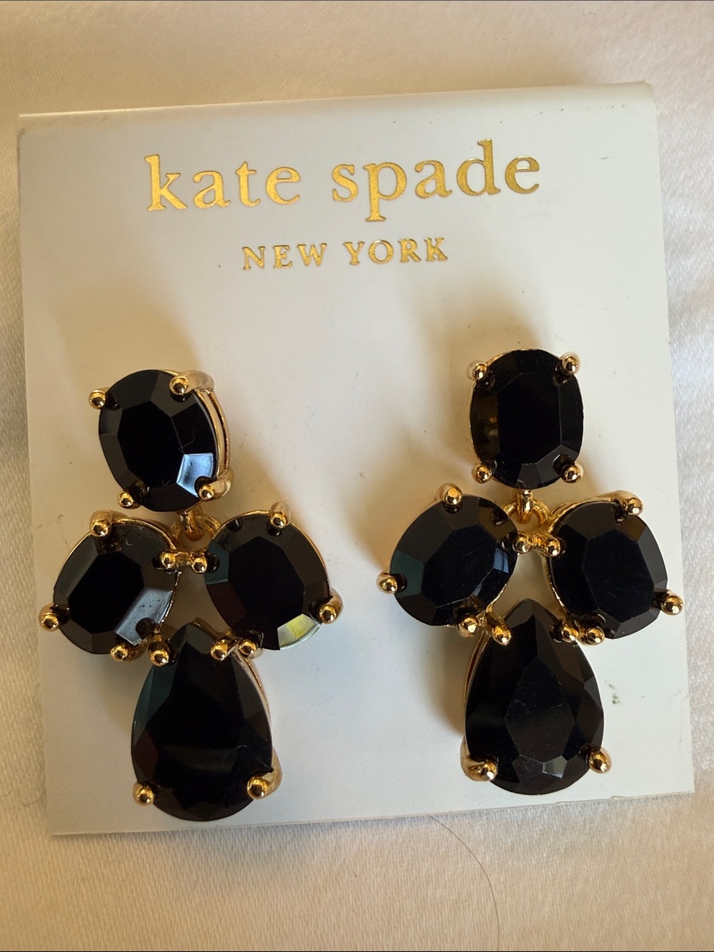 Kate Spade black crystal earrings